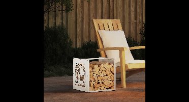 Brandhoutrek 40x40x40 cm koudgewalst staal wit