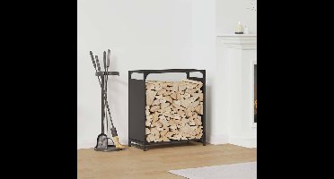 Brandhoutrek 60x28x65 cm koudgewalst staal zwart