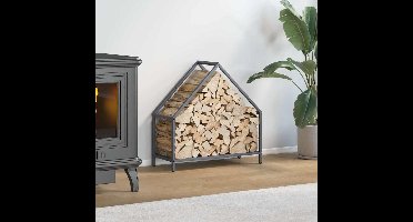 Brandhoutrek 60x25x60 cm koudgewalst staal antracietkleurig