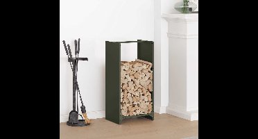 Brandhoutrek 40x30x80 cm koudgewalst staal olijfgroen