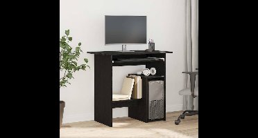 Bureau 80x45x74 cm spaanplaat zwart eikenkleurig