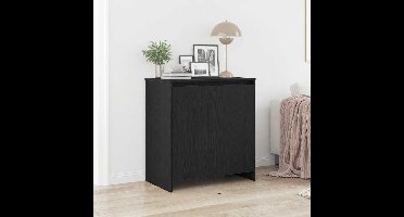 Dressoir zwart eiken 70x41x75 cm bewerkt hout