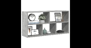 Wandschap 100x25x50 cm bewerkt hout betongrijs