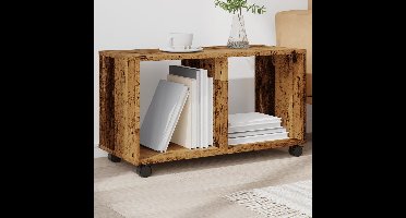 Rolkast 72x33x42,5 cm bewerkt hout oud houtkleurig