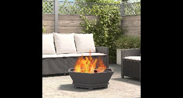 Vuurkorf Zwart 75 x 75 x 28 cm Staal