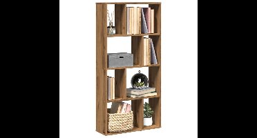 Boekenkast 60x20x120,5 cm bewerkt hout artisanaal eikenkleurig