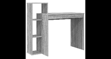 Bureau met plank Grijs Sonoma 100 x 40 x 90 cm Bewerkt hout