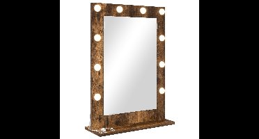 Schmink Spiegel Rechthoekig Gerookt eiken 70 x 50 x 18 cm