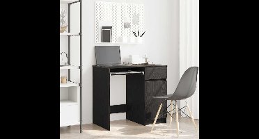 Bureau 86x49x76 cm spaanplaat zwart eikenkleurig