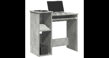 Bureau met schappen 84x40x78 cm bewerkt hout betongrijs