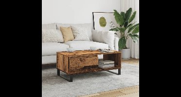 Salontafel 90x50x36,5 cm bewerkt hout oud houtkleurig