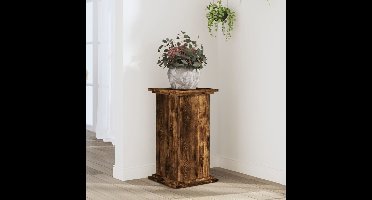 Plantenstandaard 33x33x60 cm bewerkt hout gerookt eikenkleurig