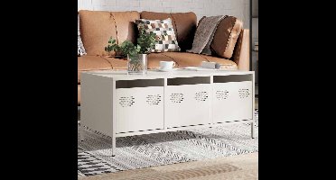 Salontafel 101,5x50x43,5 cm koudgewalst staal wit