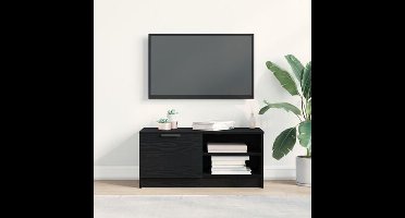 TV-kast Zwart Eiken 80 x 35 x 36,5 cm Bewerkt hout