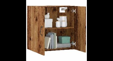 Wandkast 60x31x60 cm bewerkt hout oud houtkleurig