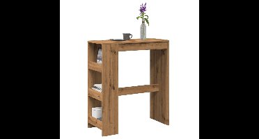 Bartafel met rekken 90x40x103,5 cm hout artisanaal eikenkleurig