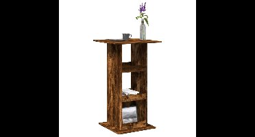 Bartafel met opbergruimte 60x60x102 cm hout gerookt eikenkleur