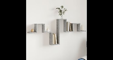 Wandschap 104,5x10x43 cm bewerkt hout grijs sonoma eikenkleurig