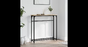 Consoletafel Sonoma Eiken 75x19,5x75 cm Bewerkt Hout