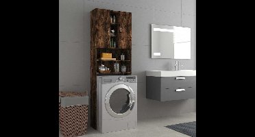 Wasmachinekast 64x25,5x190 cm gerookt eikenkleurig