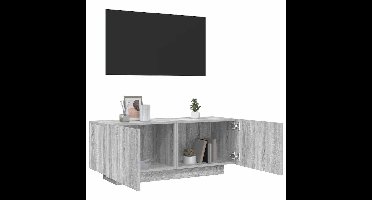 Tv-meubel 100x35x40 cm bewerkt hout grijs sonoma eikenkleurig