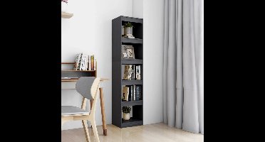 Boekenkast/kamerscherm 40x30x167,5 cm massief grenenhout grijs