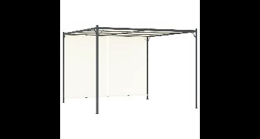 Pergola met verstelbaar dak 3x3 m staal crèmewit