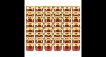 Jampotten met goudkleurige deksels 48 st 110 ml glas