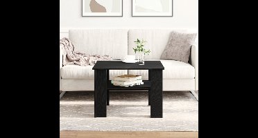 Salontafel Zwart Eiken 60 x 60 x 42 cm Bewerkt hout