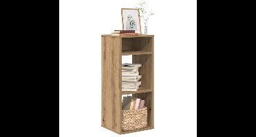 Boekenkast 34x31x80 cm bewerkt hout artisanaal eikenkleur