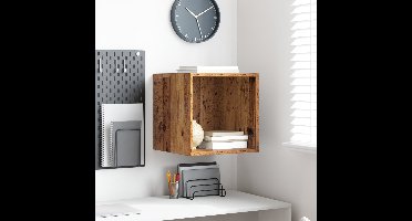 Wandkast met plank Oudhout 37 x 37 x 37 cm Bewerkt hout