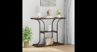 Wandtafel Gerookt eiken 101 x 35 x 80,5 cm Bewerkt hout