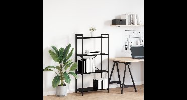 Boekenkast Zwart Eiken 60 x 30 x 120 cm Bewerkt hout