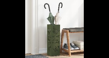 Paraplu Standaard Olijfgroen 15,5 x 15,5 x 49 cm Metaal