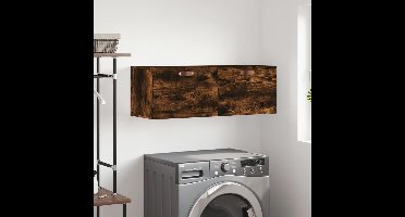 Wandkast 100x36,5x35 cm bewerkt hout gerookt eikenkleurig