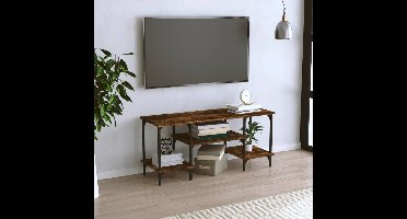 Tv-meubel 102x35x45,5 cm bewerkt hout gerookt eikenkleurig