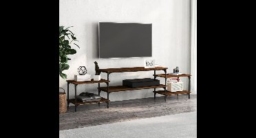 Tv-meubel 197x35x52 cm bewerkt hout bruin eikenkleur