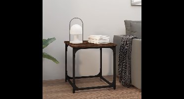 Salontafel 40x40x40 cm bewerkt hout gerookt eikenkleurig