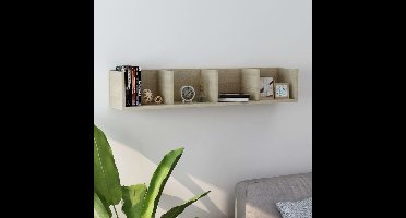 Cd-wandschap 100x18x18 cm bewerkt hout sonoma eikenkleurig