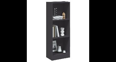 Boekenkast met 3 schappen 40x24x109 cm bewerkt hout grijs