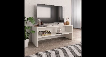 Tv-meubel 100x40x40 cm bewerkt hout wit