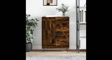 Dressoir 69,5x34x90 cm bewerkt hout gerookt eikenkleurig