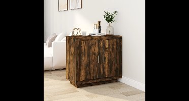 Dressoir 80x40x75 cm bewerkt hout gerookt eikenkleurig