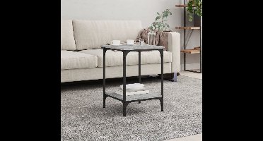 Salontafel 40x40x55 cm bewerkt hout grijs sonoma eikenkleurig