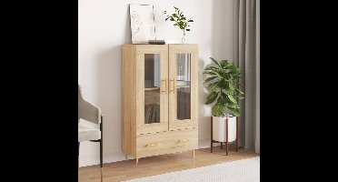 Hoge kast 69,5x31x115 cm bewerkt hout sonoma eikenkleurig