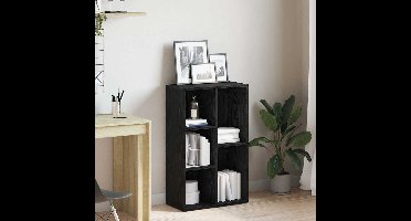 Boekenkast Zwart Eiken 50x25x80 cm Engineered Wood