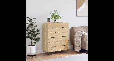 Dressoir 69,5x34x90 cm bewerkt hout sonoma eikenkleurig