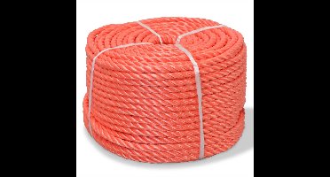 Touw gedraaid 10 mm 100 m polypropyleen oranje