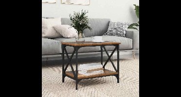 Bijzettafel Oudhout 55 x 38 x 45 cm Bewerkt hout