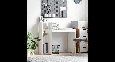 Bureau met plank met opslag Wit 100 x 40 x 90 cm Bewerkt hout